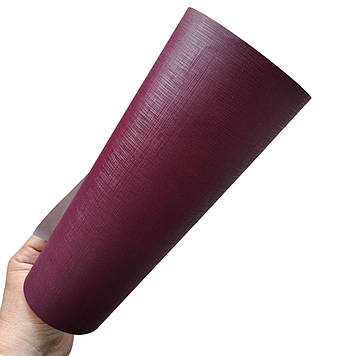 Папвініл палітурний матеріал на паперовій основі серії Toile під "льон" бордовий рулон 1.06*3 метри