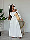 Жіноче літнє бавовняне довге плаття гумка в підлогу з натуральної тканини муслін рукав ліхтарик з розрізом, фото 10