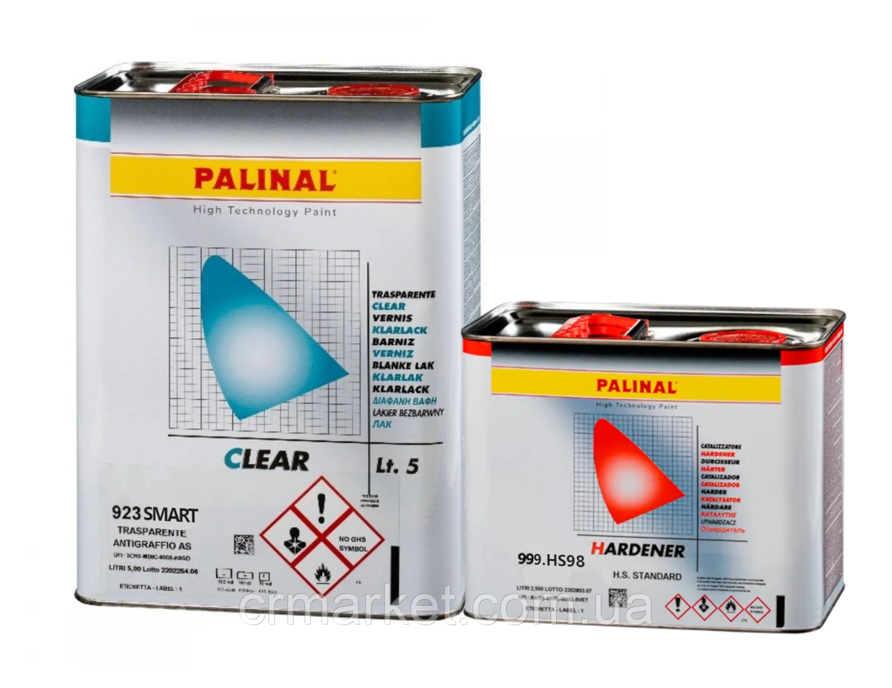 PALINAL Лак акриловий 2K HS Anti Scratch (923 SMART, 2:1), 5л + затв. 999.HS98M, 2,5л, фото 1