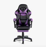 Ігрове комп'ютерне крісло еко шкіра Фіолетове, фото 2