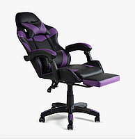Ігрове комп'ютерне крісло еко шкіра Фіолетове, фото 7