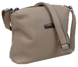 Жіноча шкіряна сумка через плече, кросбоді Borsacomoda бежева