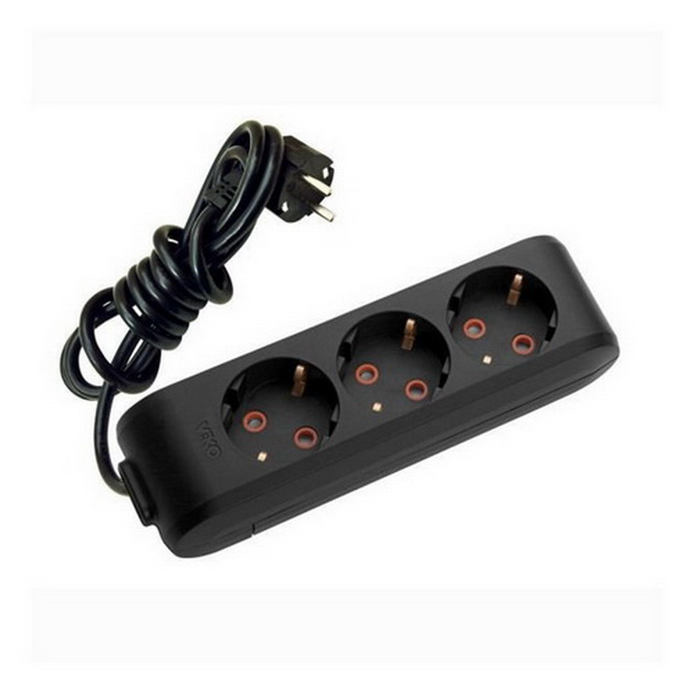 Подовжувач Viko 3 метри 3 розетки із заземленням чорний Multi-Let, фото 1