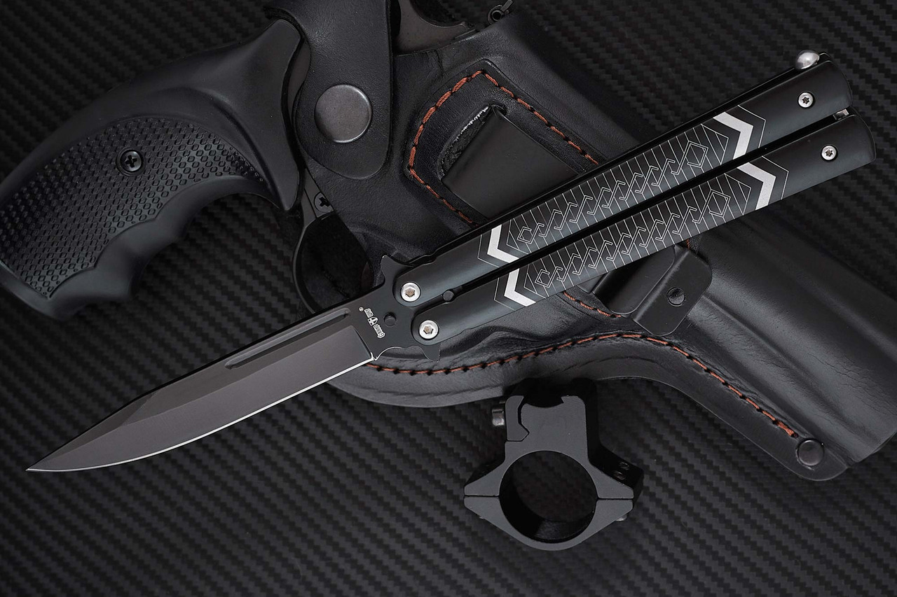 Ніж балисонг (метелик) 1010, класичний з орнаментом. Сталь 440C!, фото 1