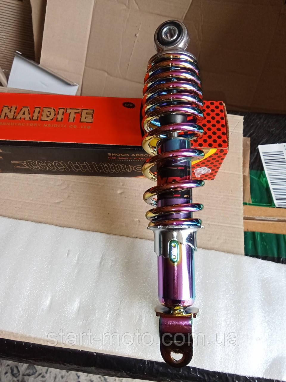 Посилений 265mm HONDA-50 DIO 4T AF61/62/67/68 Амортизатор задній плазма фірма Naidite — якісний, фото 1