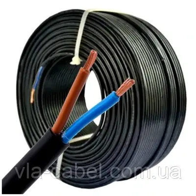 Провід кабель ШВВП 2х1.5 мідний плоский, чорний Одеса ГОСТ (бухта 100м), фото 1