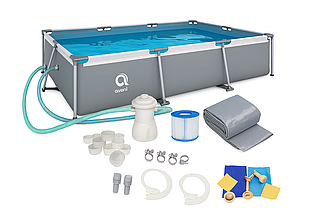 Басейн великий каркасний Avenli 300х200 см, глибина 65 см, комплект 15в1