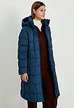Довгий жіночий стьобаний пуховик з поясом Finn Flare FWD11026-179 синій S, фото 3