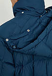 Довгий жіночий стьобаний пуховик з поясом Finn Flare FWD11026-179 синій S, фото 7