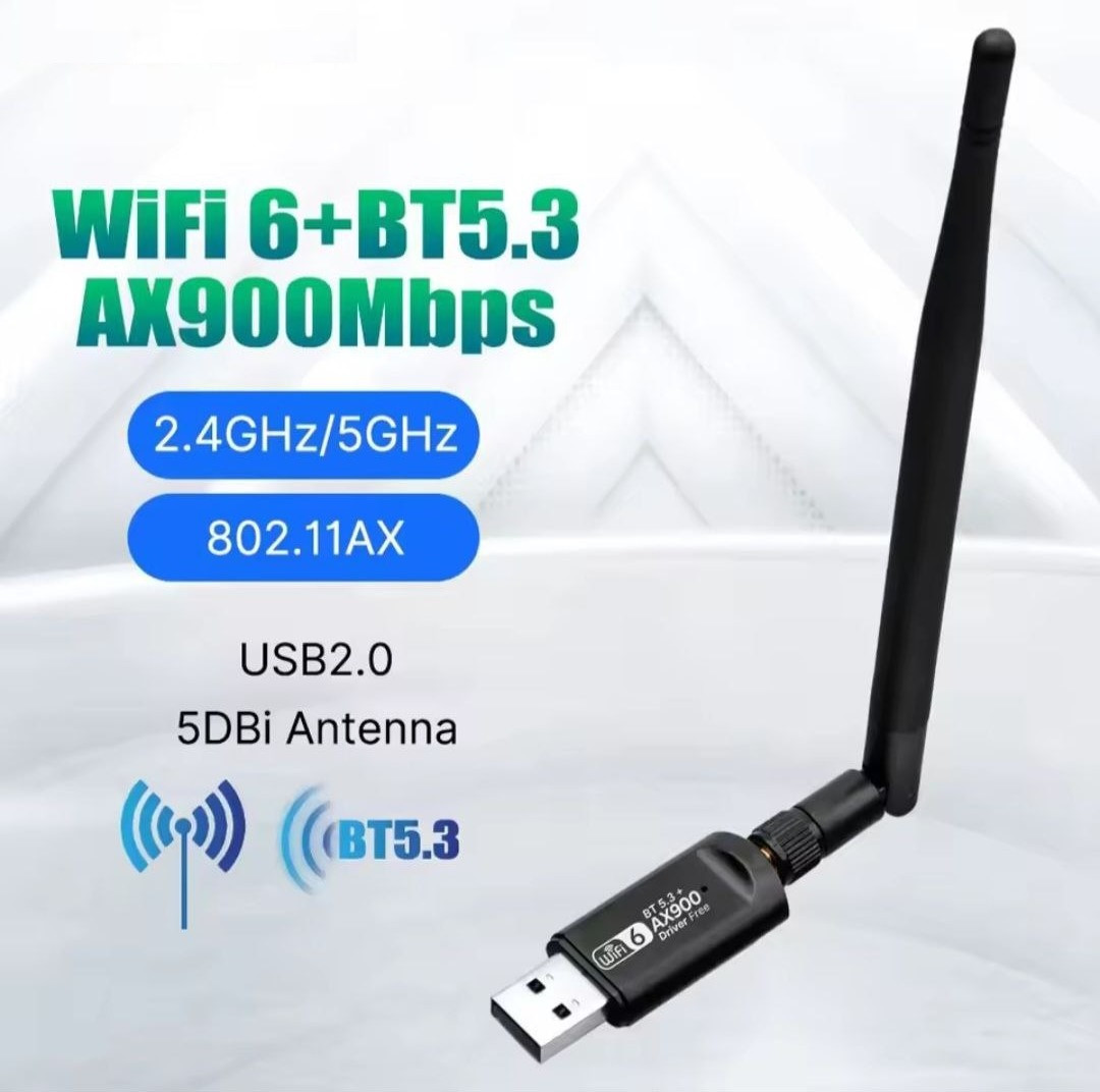 Дводіапазонний адаптер Wi-Fi 6 AX900 до 900 Мбіт/с 2.4/5 ГГц + Bluetooth 5.3