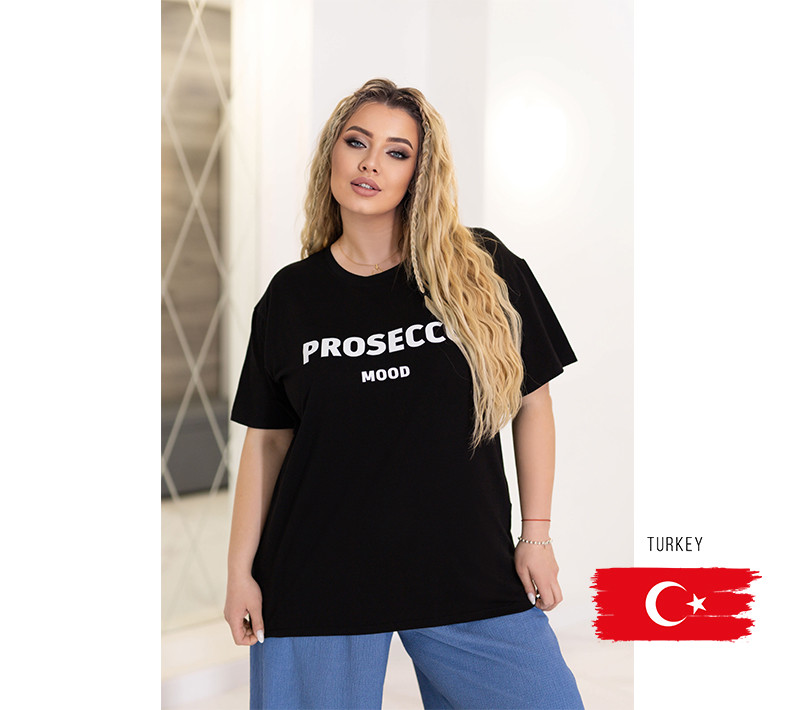 Футболка оверсайз жіноча "Prosecco" Батал, фото 1