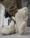 Кросівки чоловічі бежеві спортивні текстиль сітка, фото 3