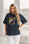 Бавовняна жіноча футболка тай-дай Labubu "Graffiti" (Туреччина) Норма та батал, фото 7