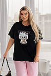 Трендова футболка жіноча з принтом Labubu "Little Wild" Норма та батал, фото 2