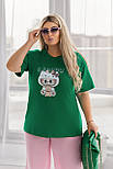 Трендова футболка жіноча з принтом Labubu "Little Wild" Норма та батал, фото 4