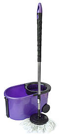 Набір для прибирання 16 літрів (швабра МОП+відро на колесах з віджимом) фиолетовый ZP-250 (ZAMBAK plastik)