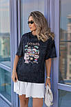 Жіноча футболка з ефектом тай-дай Labubu "Pirate" (Туреччина) Норма та батал, фото 5