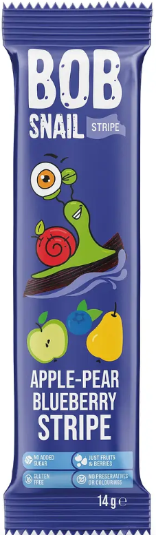 Натуральні цукерки Bob Snail Яблуко-Груша-Чорниця, 14 г, фото 1