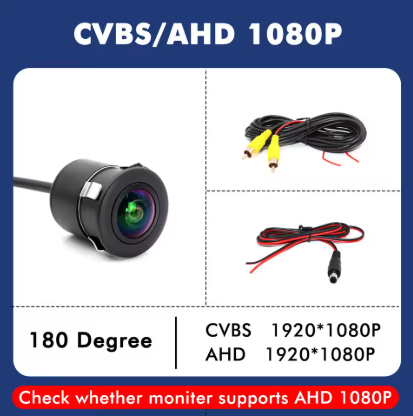 Врізна ширококутна камера заднього і переднього виду Inlab AHD1080P 180 ° 18.5мм