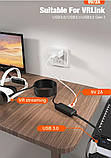 Кабель USB3.2 Gen1 для Oculus Quest 3 2 Pico 4 VR Link зарядка 9В 2А передача даних 5Гбіт/с USB A-C довжина 5м, фото 5
