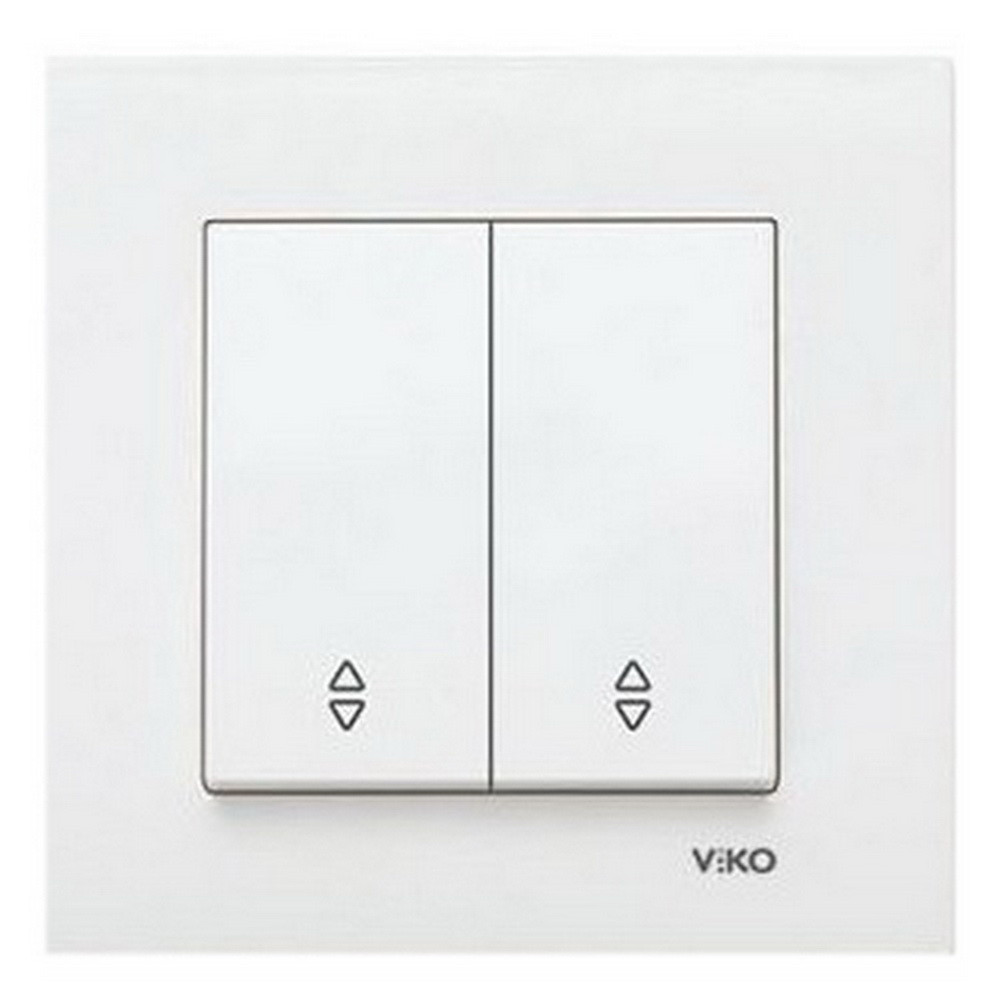 Вимикач двоклавішний прохідний Viko Karre білий, фото 1