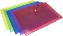 Папка-конверт А3 прозора на кнопці асорті, Е31317