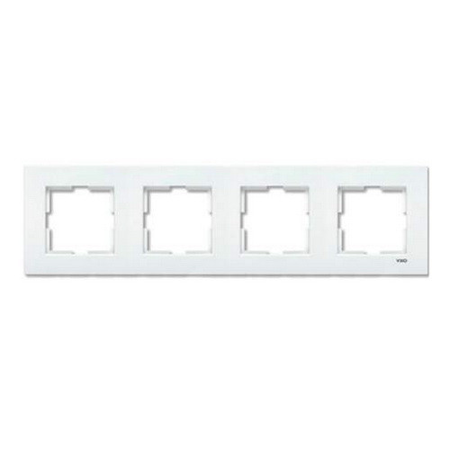 Рамка на 4 пости Viko Karre біла, горизонтальна рамка для розеток та вимикачів, фото 1