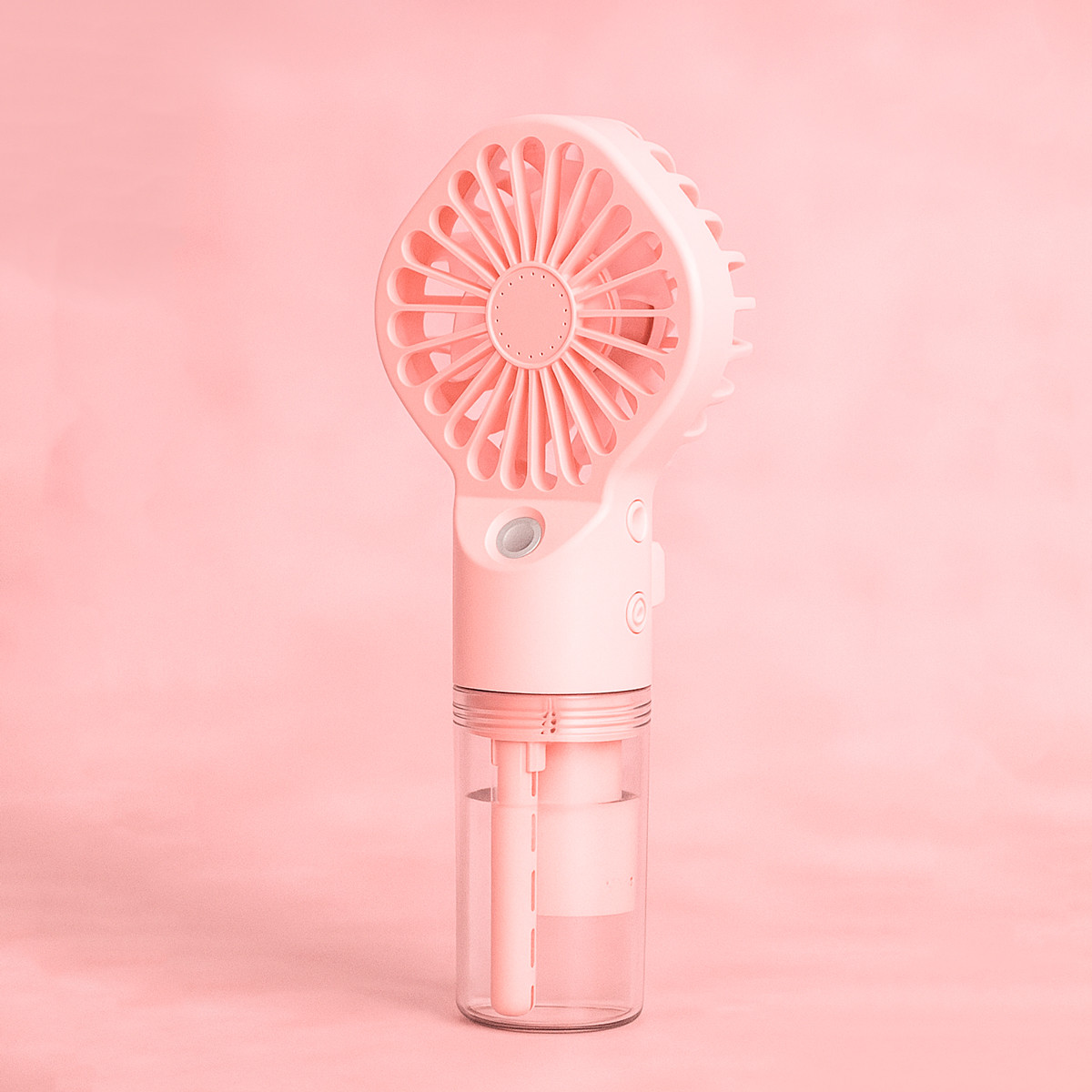 Ручний вентилятор з водяним розпилювачем EHF-12 Рожевий, портативний акумуляторний вентилятор, фото 1