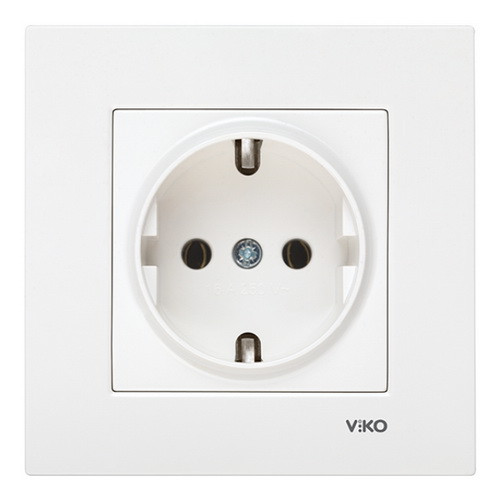 Розетка Viko Karre біла із заземленням, фото 1