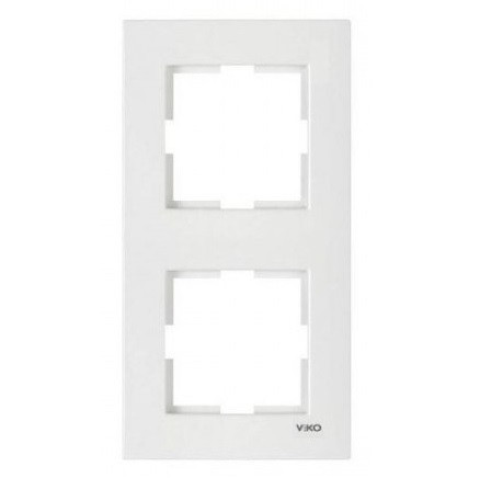 Рамка для розеток 2 пости Viko Karre біла вертикальна, фото 1