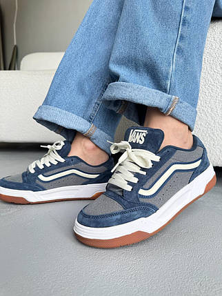 Кеди Vans Blue Grey Hylane Nineties Navy Ванс Хілан Нінет сині з сірим низькі унісекс замша демісезон, фото 1