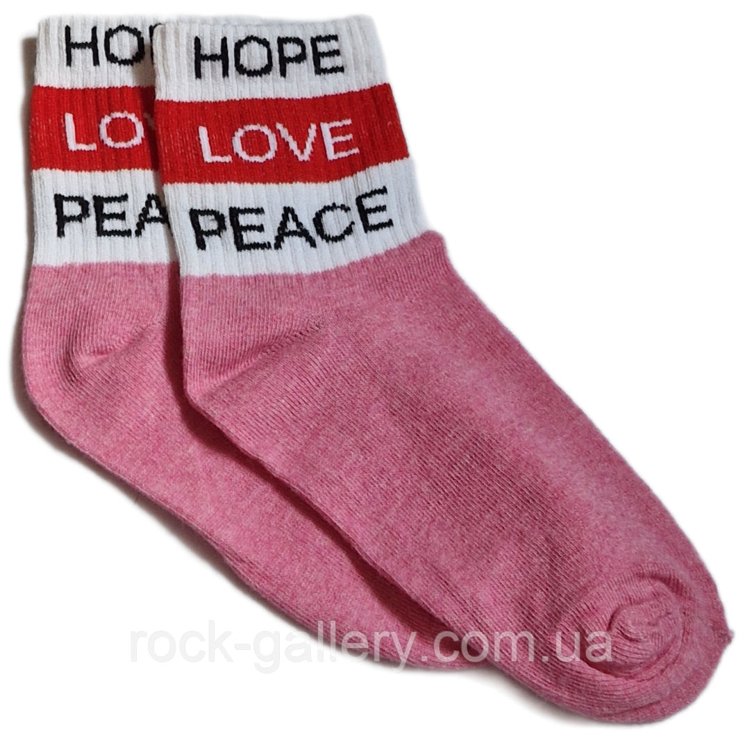 Носки  "Hope Love Peace ", фото 1