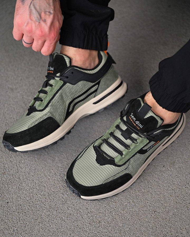 Чоловічі кросівки runing олива, фото 1