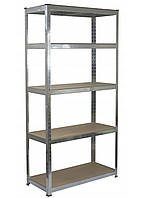 Стелаж металевий 150x70x30  5 полиць (сірий)