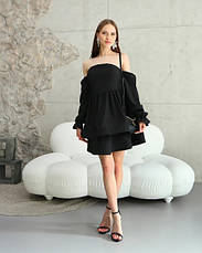 Молодіжна сукня-трансформер «Даша» чорного кольору з софтової тканини розміри від 40 по 50, фото 5