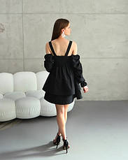 Молодіжна сукня-трансформер «Даша» чорного кольору з софтової тканини розміри від 40 по 50, фото 4