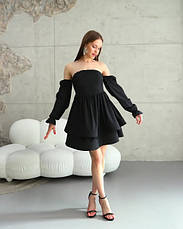 Молодіжна сукня-трансформер «Даша» чорного кольору з софтової тканини розміри від 40 по 50, фото 3