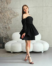 Молодіжна сукня-трансформер «Даша» чорного кольору з софтової тканини розміри від 40 по 50, фото 2