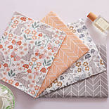 Сатин з кроликами у кольорах коралового кольору № SK-160-05, фото 3