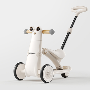 Толокар, дитячий біговел Lumpurini Bravold Mio, самокат з батьківською ручкою 3-в-1, 3-колісний (YH-QE)