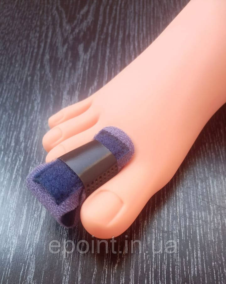 Шина-фіксатор для пальців ніг лівої/правої стопи у разі розтягнень, ударів, переломів, універсал. розмір, 1 шт., фото 1