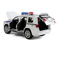 Машина металева поліція Авто Експерт Toyota Land Cruiser 200 1:32 світло звук інерція відч двері баг капот 15*6*6см (41153), фото 2