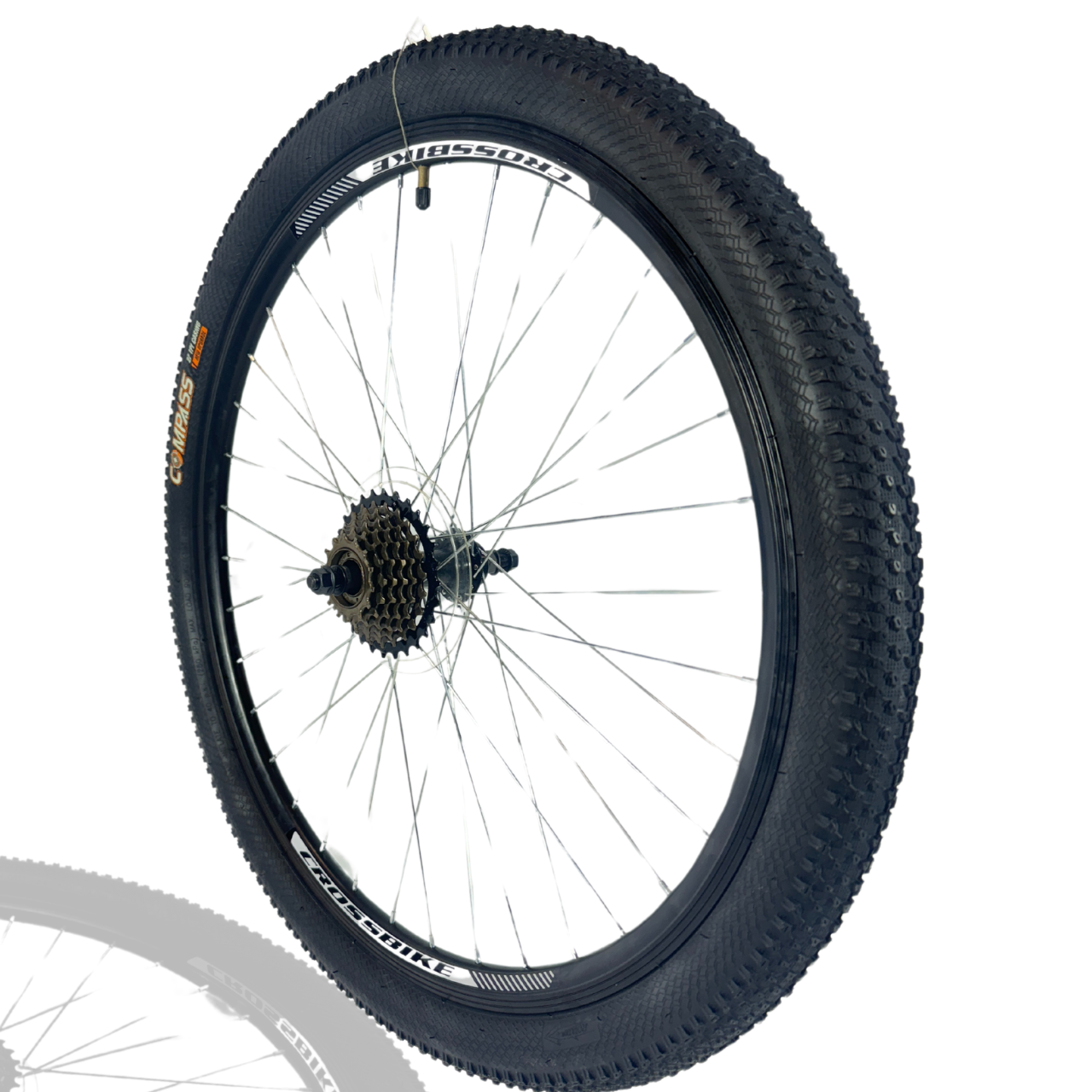 Колесо велосипеда в зборі заднє 26 TITAN СROSS втулка сталь КОМПЛЕКТ тріщатка-SHIMANO MF-TZ500-7 під Vbrake