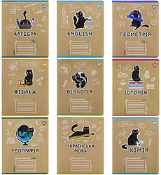 Набір предметних зошитів 48 аркушів 9 шт. YES "Black cat" 767488