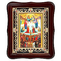 Ікона Собор усіх Святих, лик 15х18 см, у темному дерев'яному кіоті з камінням