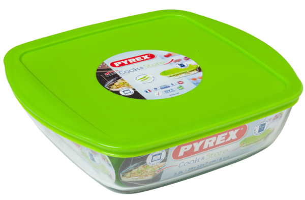 Форма квадратна PYREX Cook&Store з кришкою 2.2 л 25x22x7 см (212P000/7645), фото 1