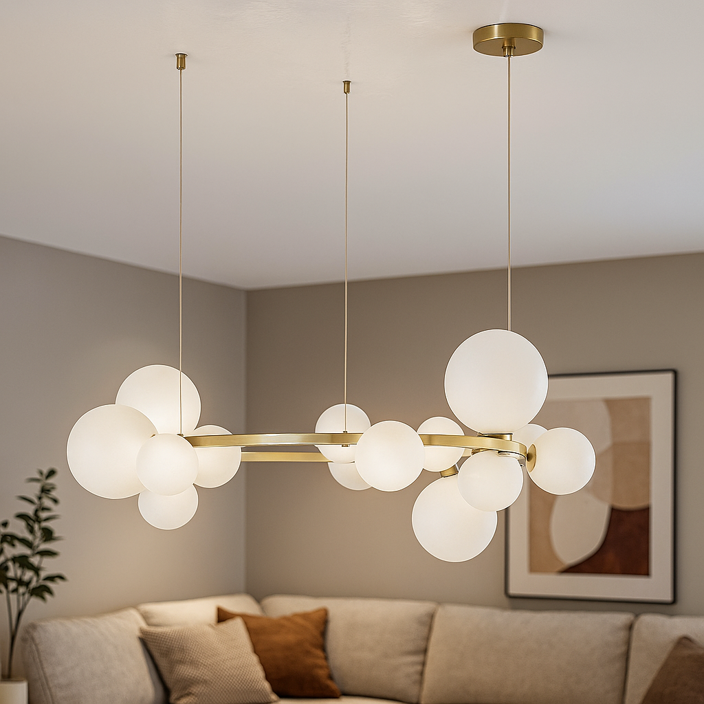 Люстра Loft коло Artlight цоколь G9 ламп 15 шт колір Золотистий P488/15A GD+WH, фото 1