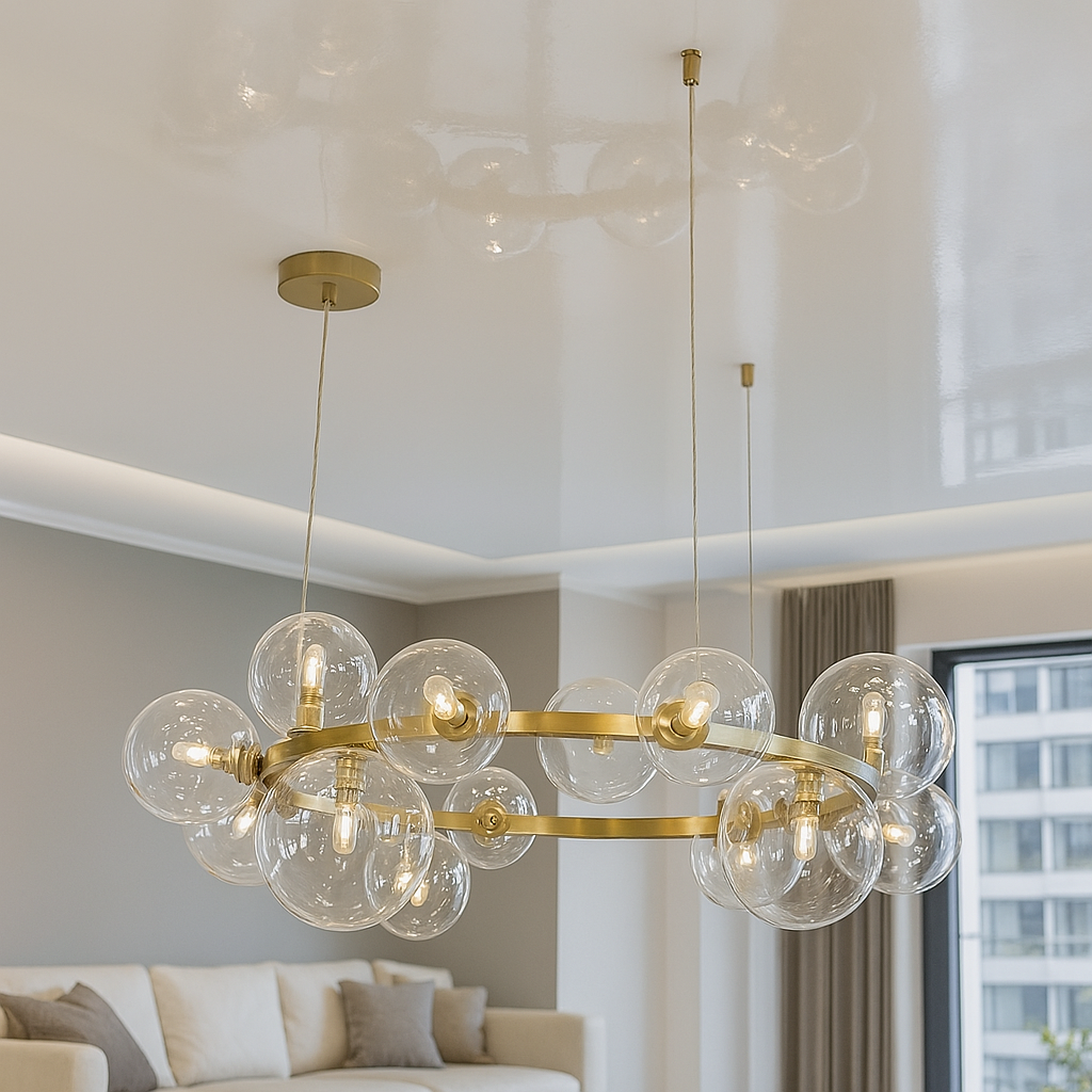 Люстра з плафонами Artlight цоколь G9 ламп 15 шт колір Золотистий P488/15A GD+CL, фото 1