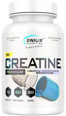 Креатин моногідрат Genius Nutrition Creatine Premium 60 mega капсул, фото 1
