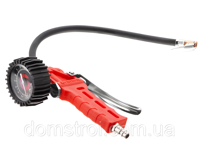 Пістолет для підкачування коліс з манометром INTERTOOL PT-0505 (400 мм) 10 атм
